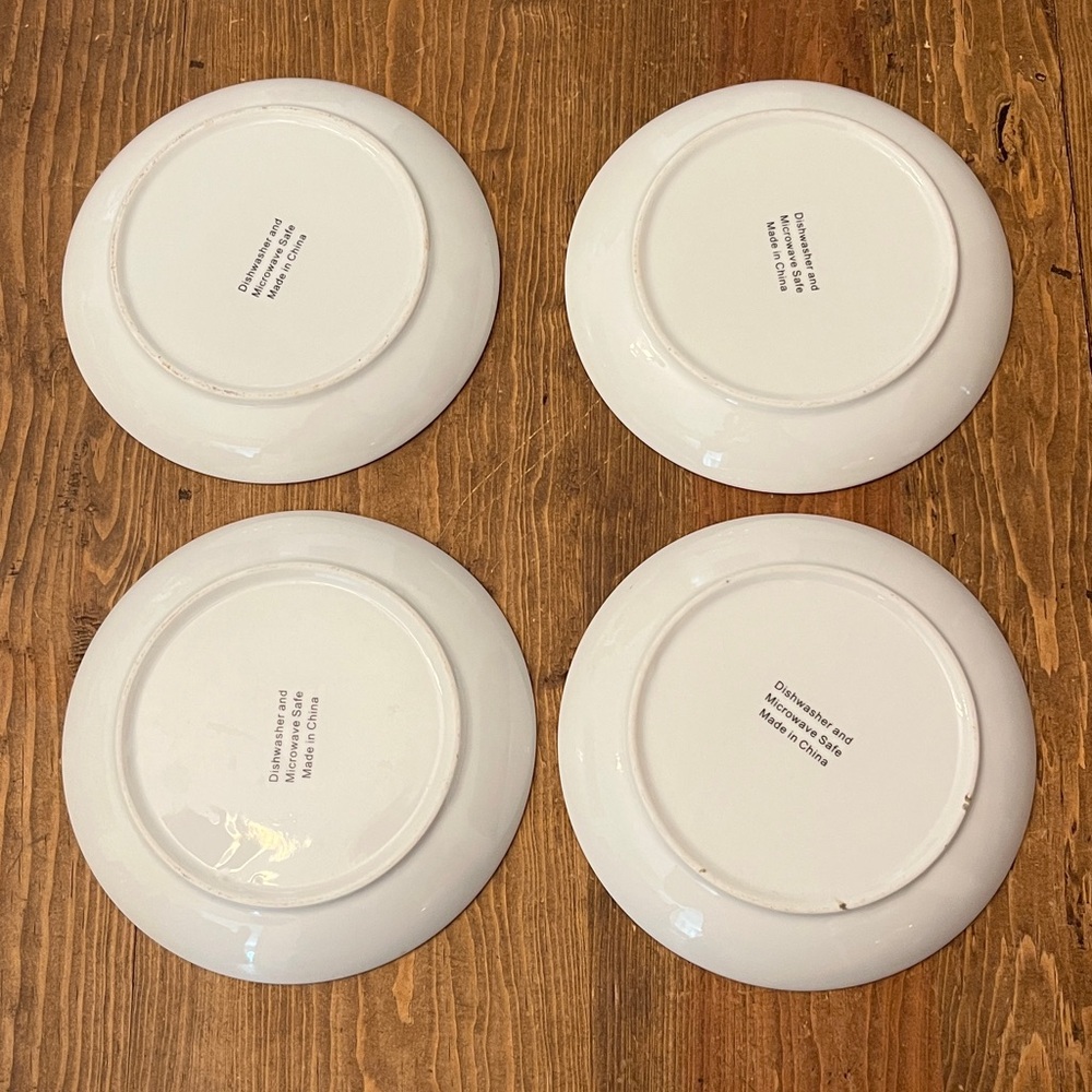 Colorful Bon Appétit Ceramic Plates Set of 4 - Picture 4 of 5